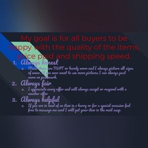 Honest, fair and friendly.